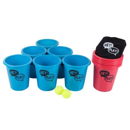 Toy Time Large Beer Pong Outdoor Game Set for Kids and Adults with 12 Buckets, 2 Balls, Tote Bag by Toy Time 501892ETM